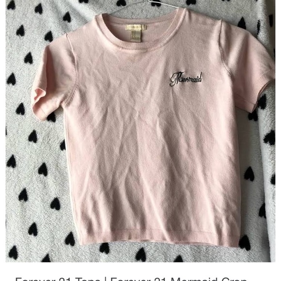 Forever 21 blush pink crop top “mermaid” - Picture 2 of 3